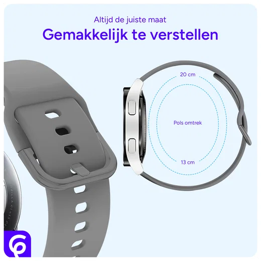 SBG Universeel Smartwatch / Horloge Bandje - Siliconen - 22MM - Grijs afbeelding 2