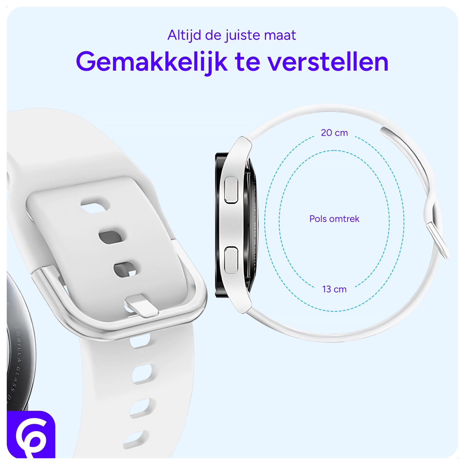 SBG Universeel Smartwatch / Horloge Bandje - Siliconen - 22MM - Wit afbeelding 2