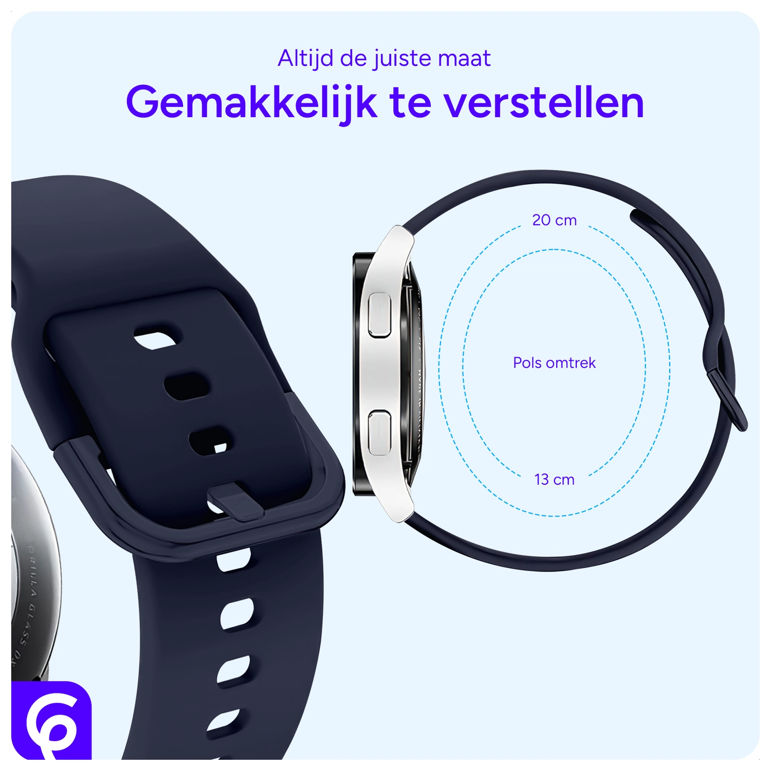 SBG Universeel Smartwatch / Horloge Bandje - Siliconen - 22MM - Midnight Blue afbeelding 2
