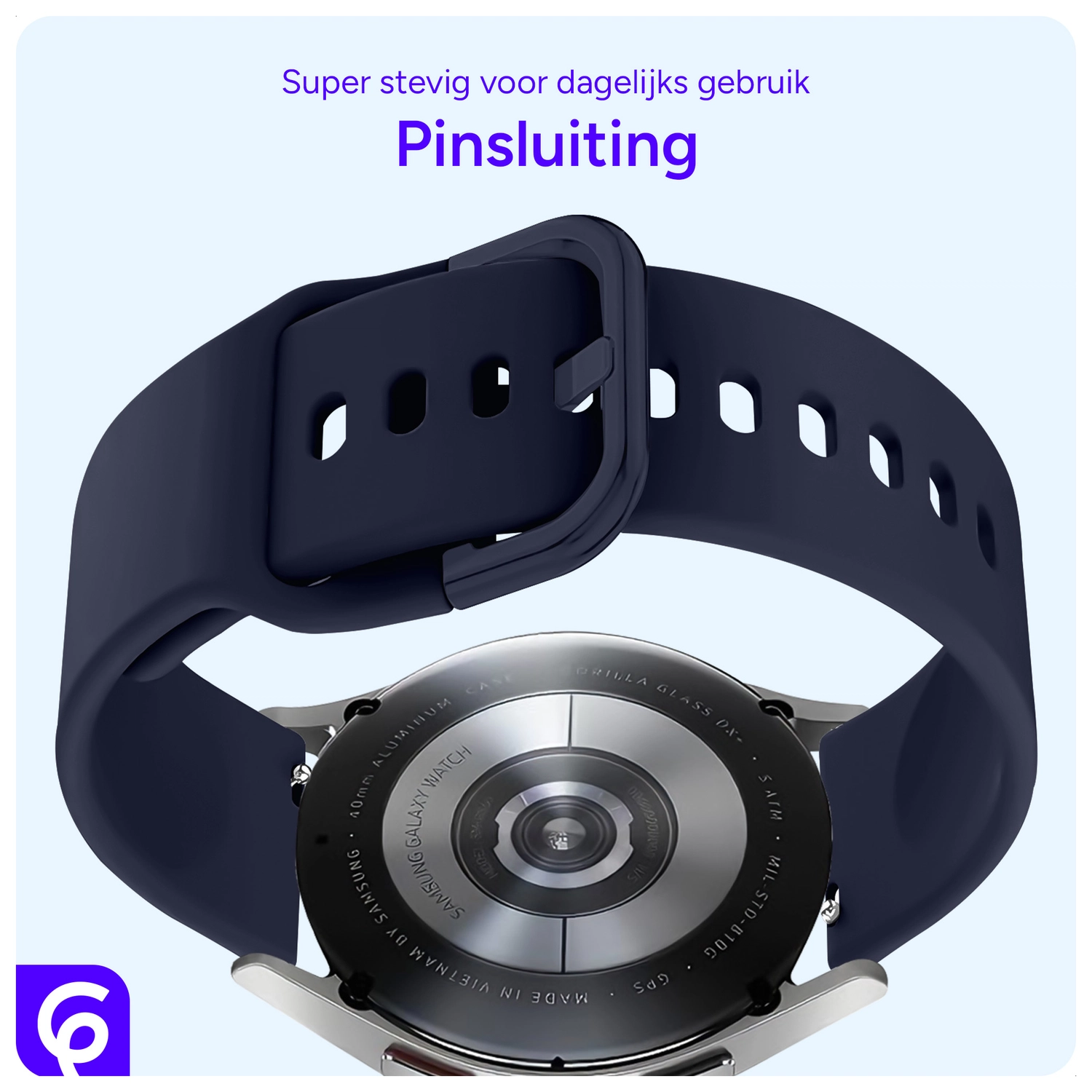SBG Universeel Smartwatch / Horloge Bandje - Siliconen - 22MM - Midnight Blue afbeelding 3