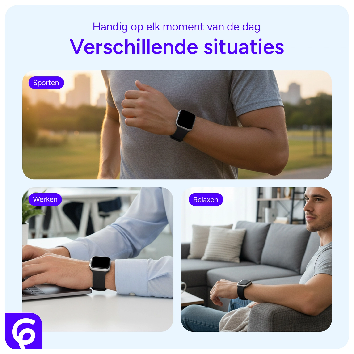 SBG Universeel Smartwatch / Horloge Bandje - Siliconen - 22MM - Midnight Blue afbeelding 4