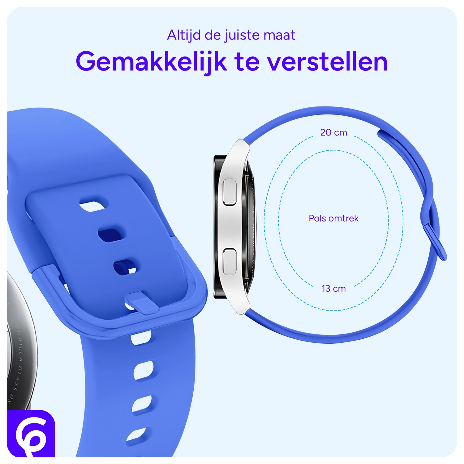 SBG Universeel Smartwatch / Horloge Bandje - Siliconen - 22MM - Blauw afbeelding 2