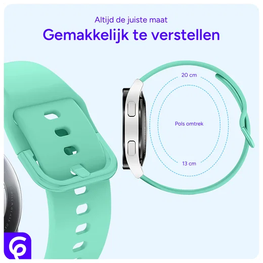 SBG Universeel Smartwatch / Horloge Bandje - Siliconen - 22MM - Mint Groen afbeelding 2