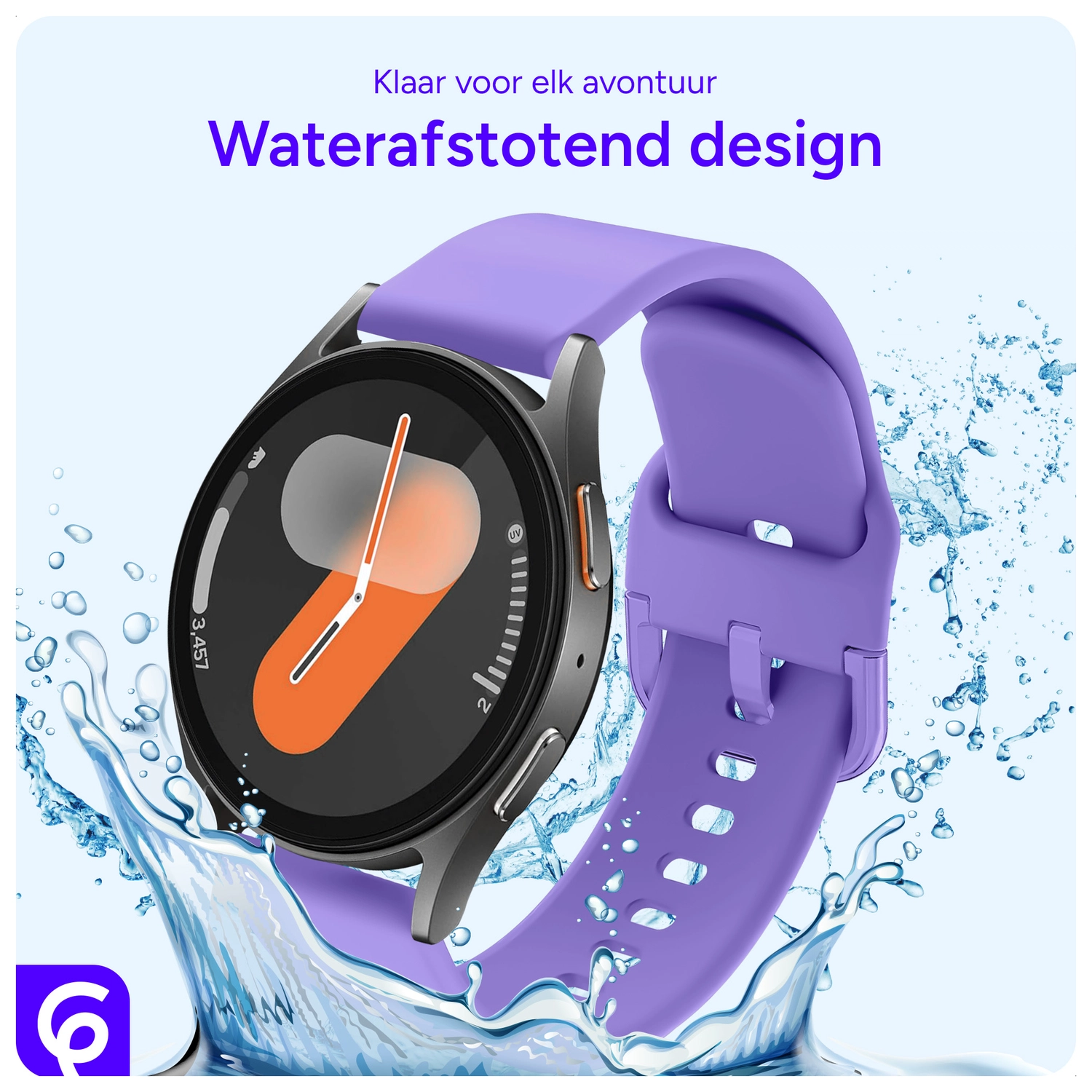 SBG Universeel Smartwatch / Horloge Bandje - Siliconen - 22MM - Lila afbeelding 6