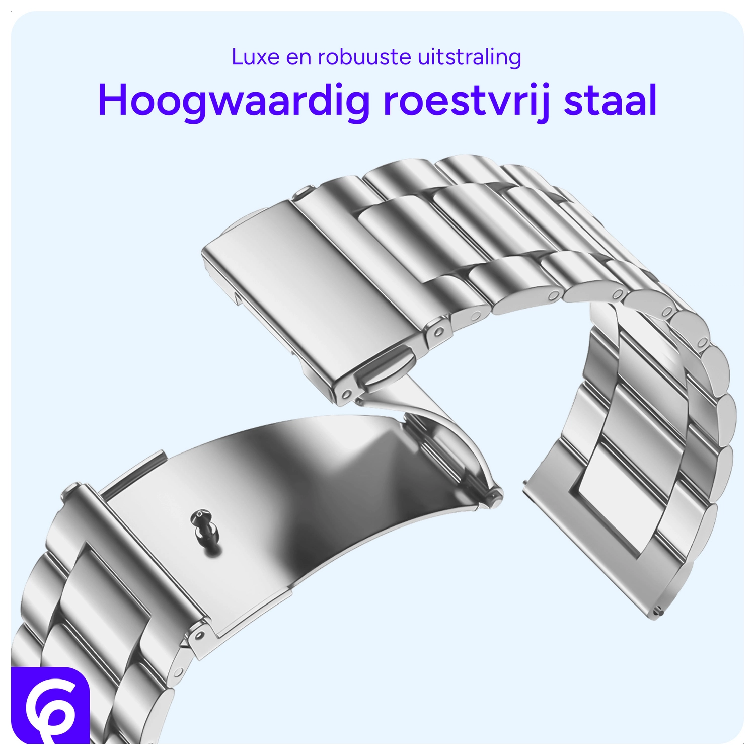 SBG RVS - Apple Watch Bandje - 1-11/SE - 38/40/41/42MM - Zilver afbeelding 4