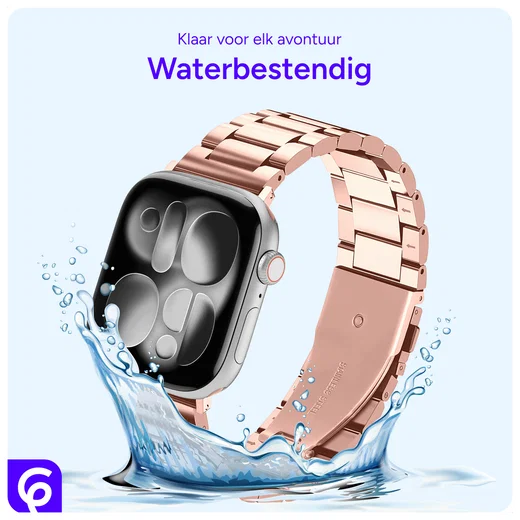 SBG RVS - Apple Watch Bandje - 1-11/SE - 38/40/41/42MM - Rose Goud afbeelding 3