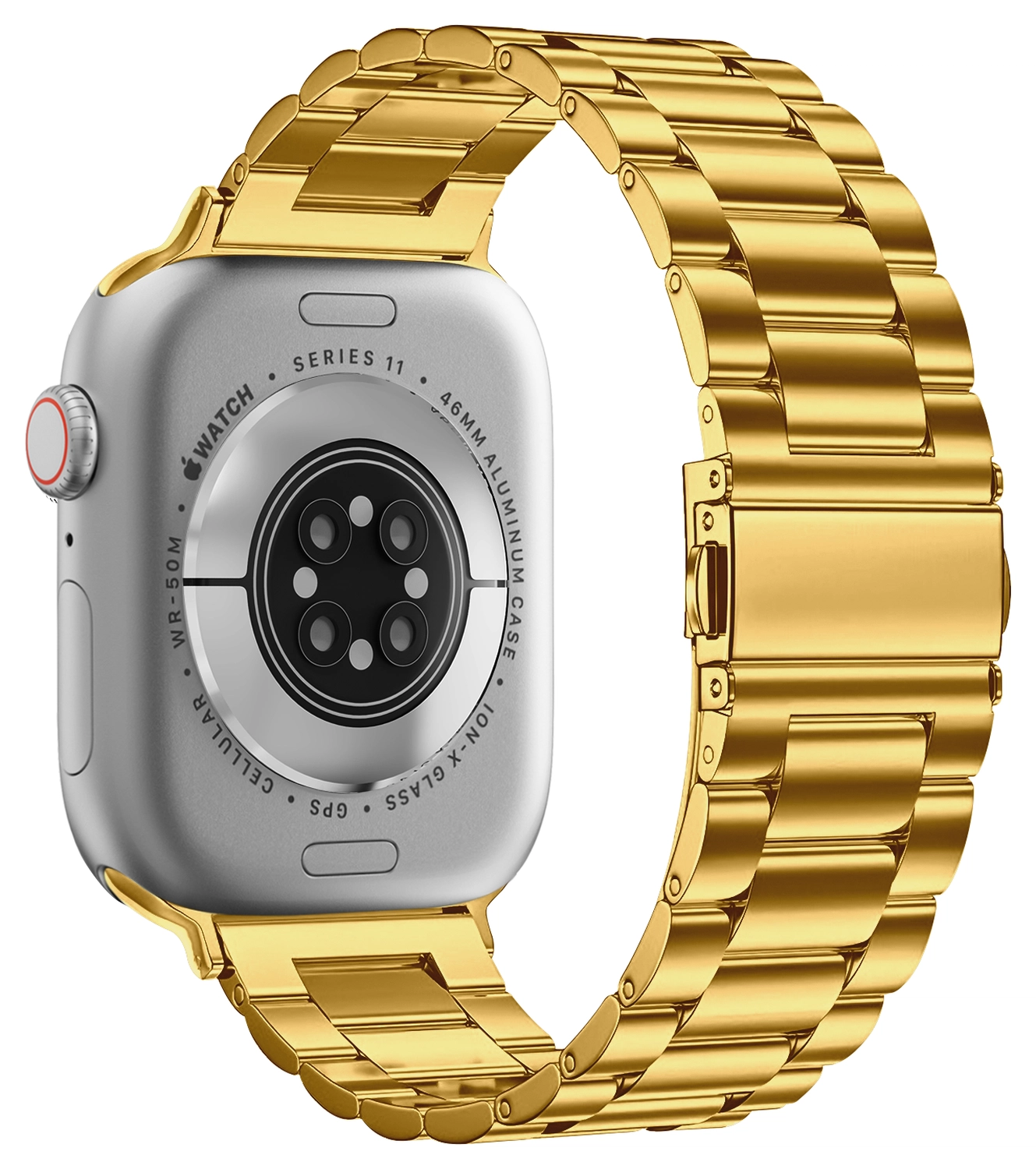 SBG RVS - Apple Watch Bandje - 1-11/SE - 38/40/41/42MM - Goud afbeelding 6