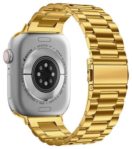 SBG RVS - Apple Watch Bandje - 1-11/SE - 38/40/41/42MM - Goud afbeelding 6
