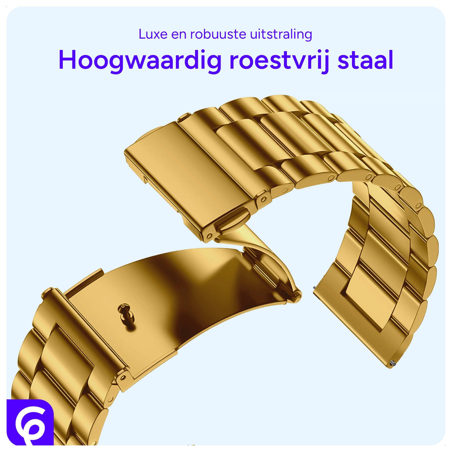 SBG RVS - Apple Watch Bandje - 1-11/SE - 38/40/41/42MM - Goud afbeelding 4