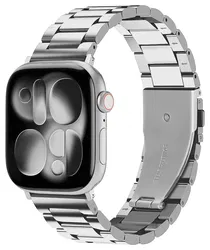 SBG RVS - Apple Watch Bandje - 1-11/SE/Ultra - 49/46/45/44/42MM - Zilver afbeelding