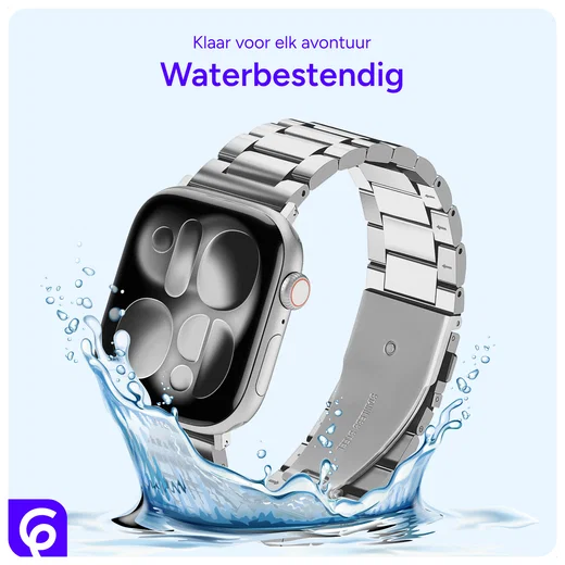 SBG RVS - Apple Watch Bandje - 1-11/SE/Ultra - 49/46/45/44/42MM - Zilver afbeelding 3