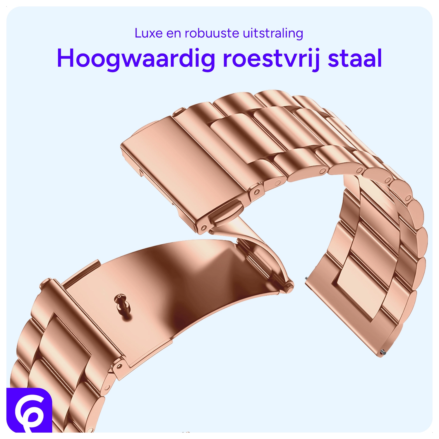 SBG RVS - Apple Watch Bandje - 1-11/SE/Ultra - 49/46/45/44/42MM - Rose Goud afbeelding 4