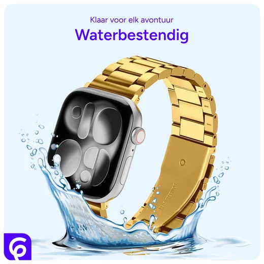 SBG RVS - Apple Watch Bandje - 1-11/SE/Ultra - 49/46/45/44/42MM - Goud afbeelding 3