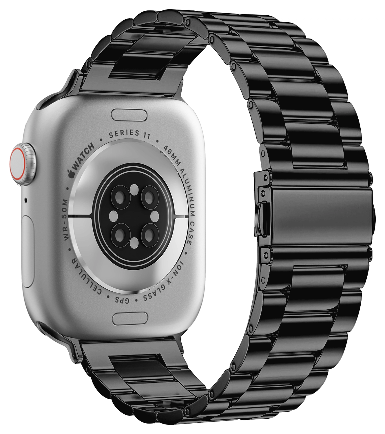 SBG RVS - Apple Watch Bandje - 1-11/SE/Ultra - 49/46/45/44/42MM - Zwart afbeelding 6