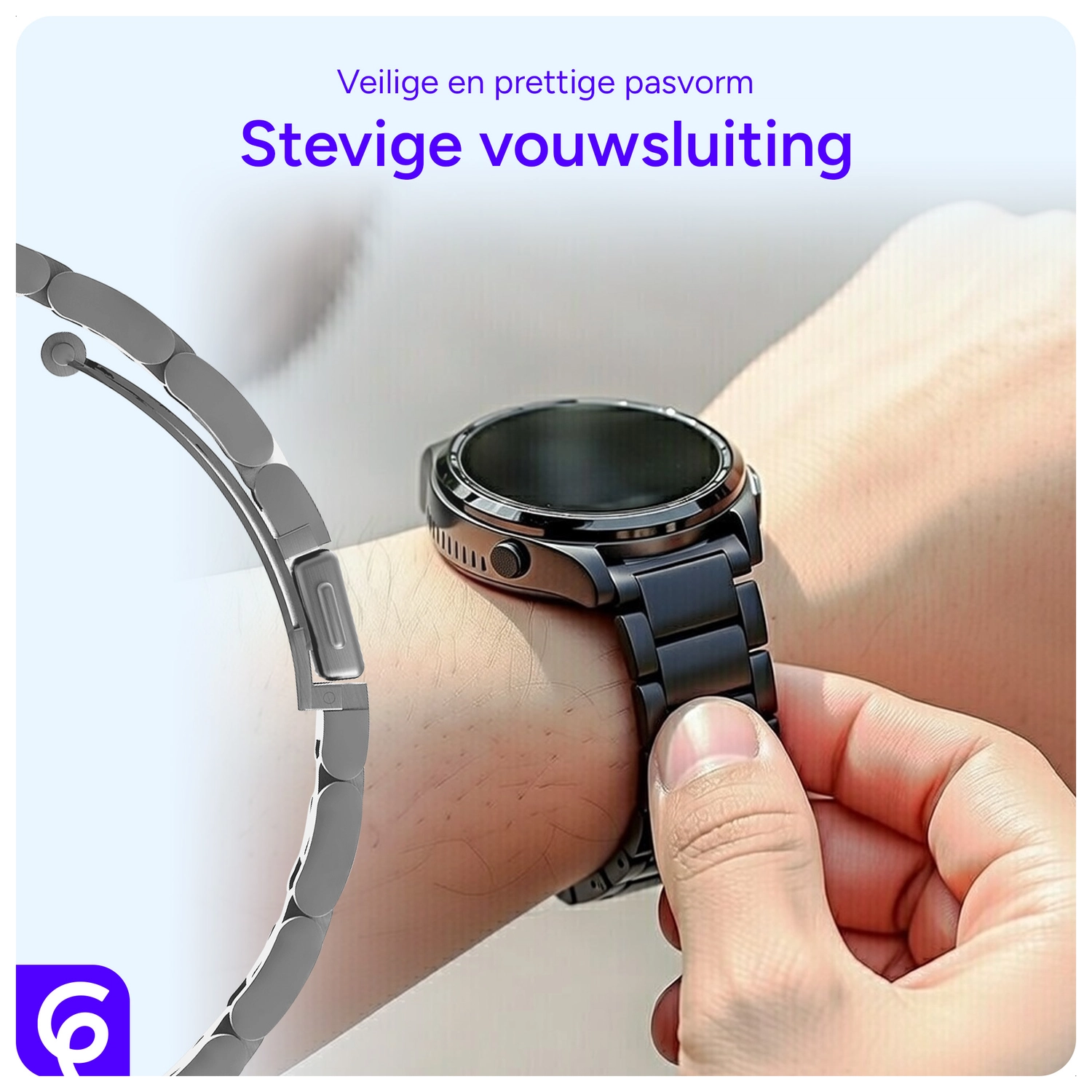 SBG RVS - Universeel Smartwatch / Horloge Bandje Schakels 20MM - Zilver afbeelding 2