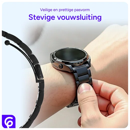 SBG RVS - Universeel Smartwatch / Horloge Bandje Schakels 20MM - Zwart afbeelding 2