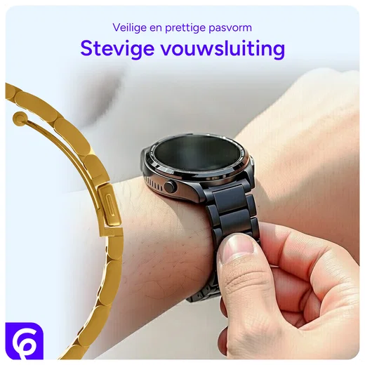 SBG RVS - Universeel Smartwatch / Horloge Bandje Schakels 22MM - Goud afbeelding 2