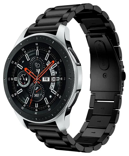SBG RVS - Universeel Smartwatch / Horloge Bandje Schakels 22MM - Zwart afbeelding 1