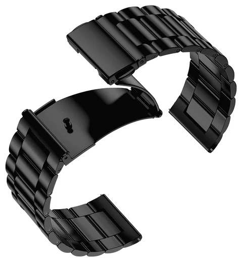 SBG RVS - Universeel Smartwatch / Horloge Bandje Schakels 22MM - Zwart afbeelding 9