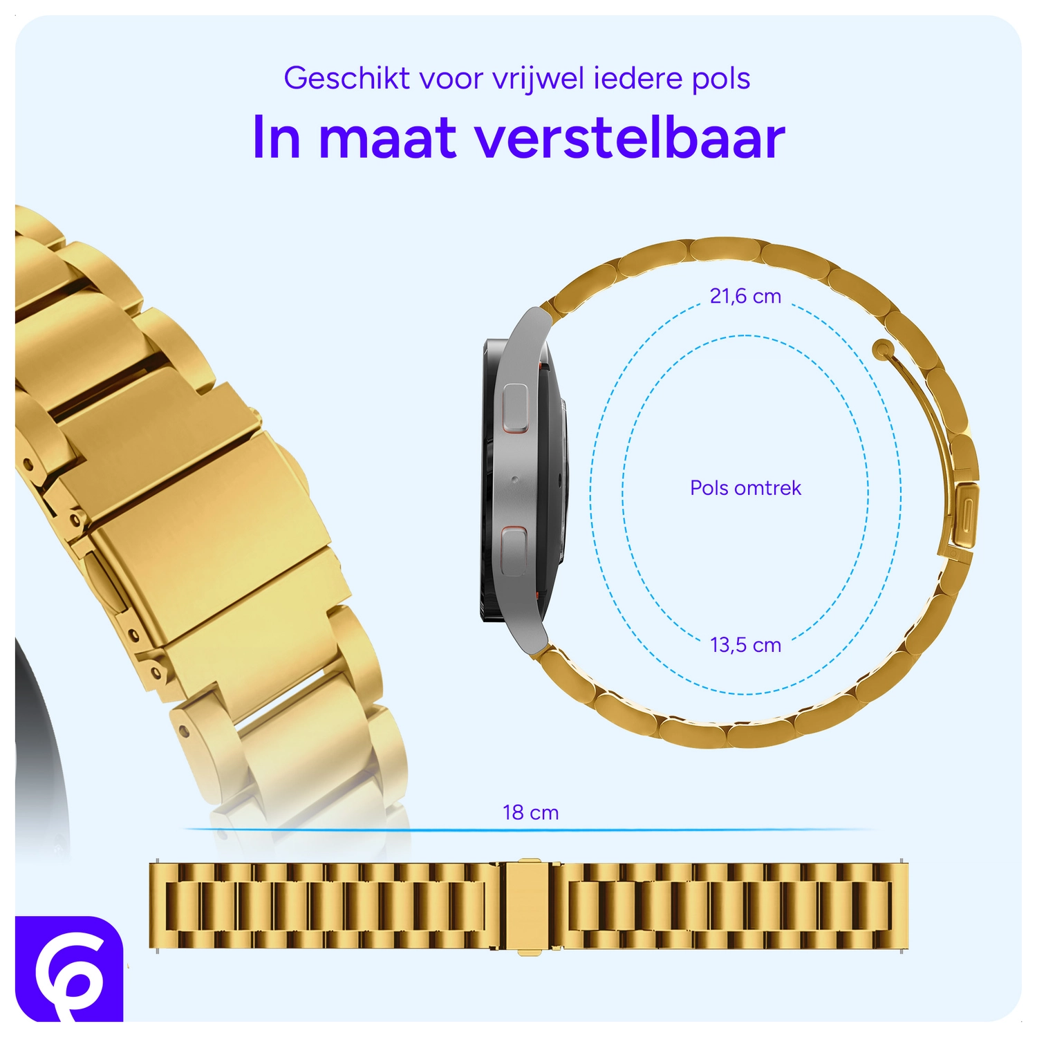 SBG RVS - Samsung Galaxy Watch 8 Bandje Schakels - Goud afbeelding 5