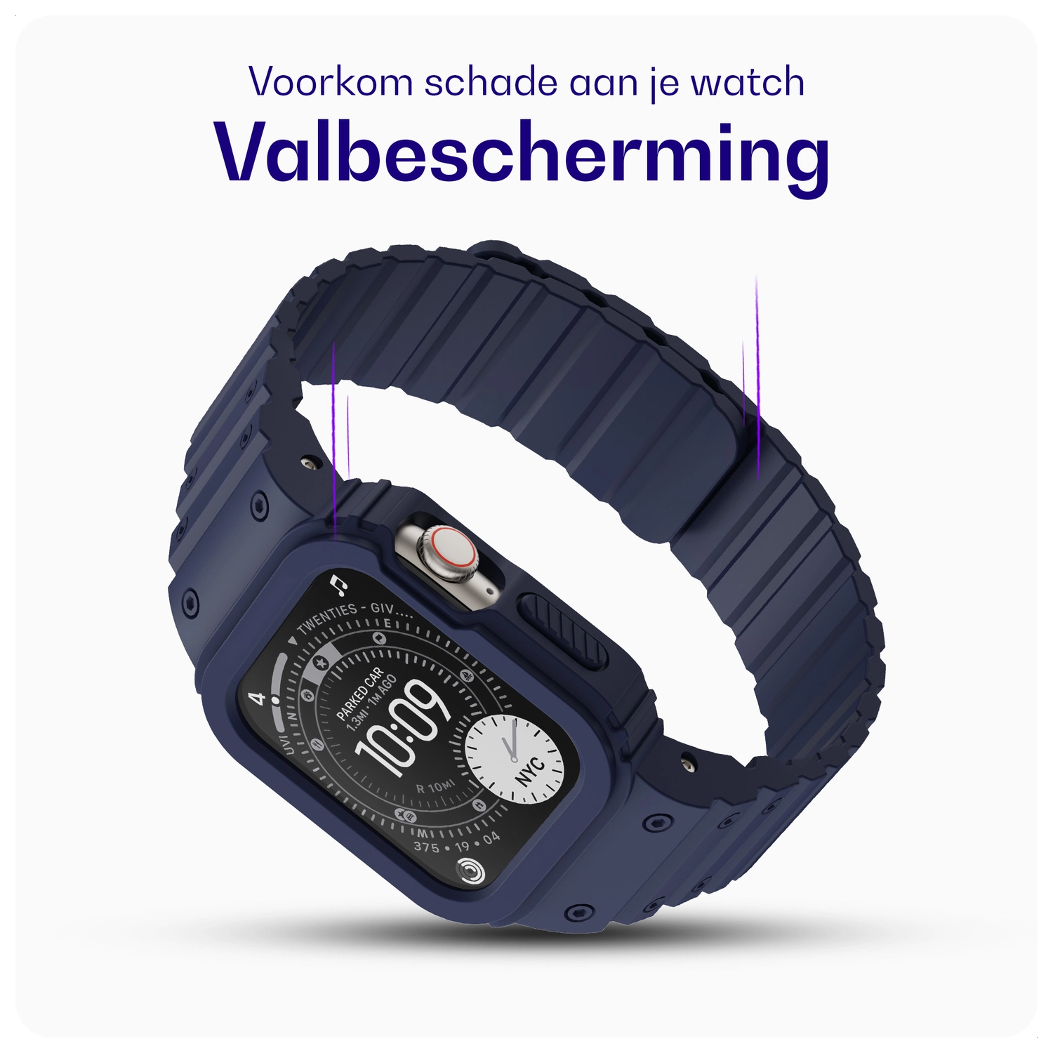 Buddi Forge - Apple Watch 40/41MM - Bandje & Hoesje Blauw afbeelding 3