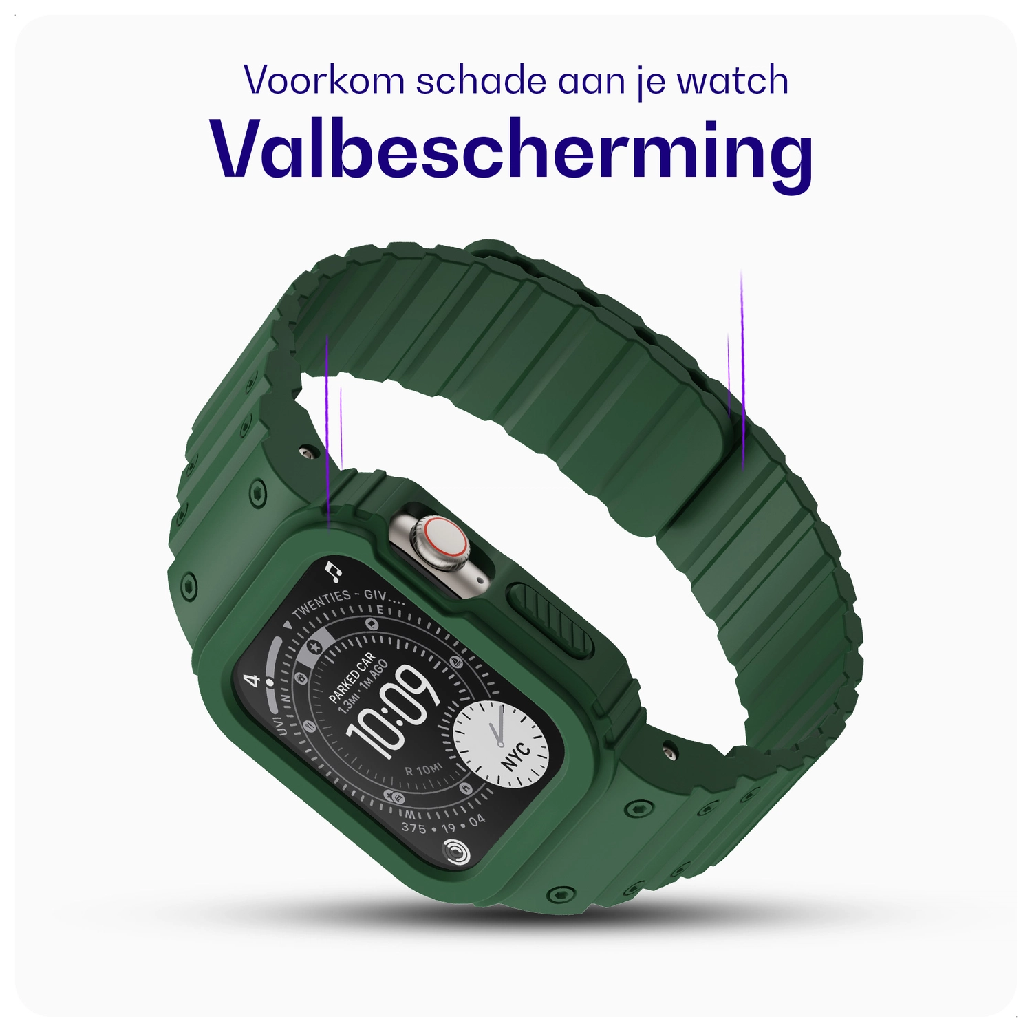 Buddi Forge - Apple Watch 40/41MM - Bandje & Hoesje Groen afbeelding 3