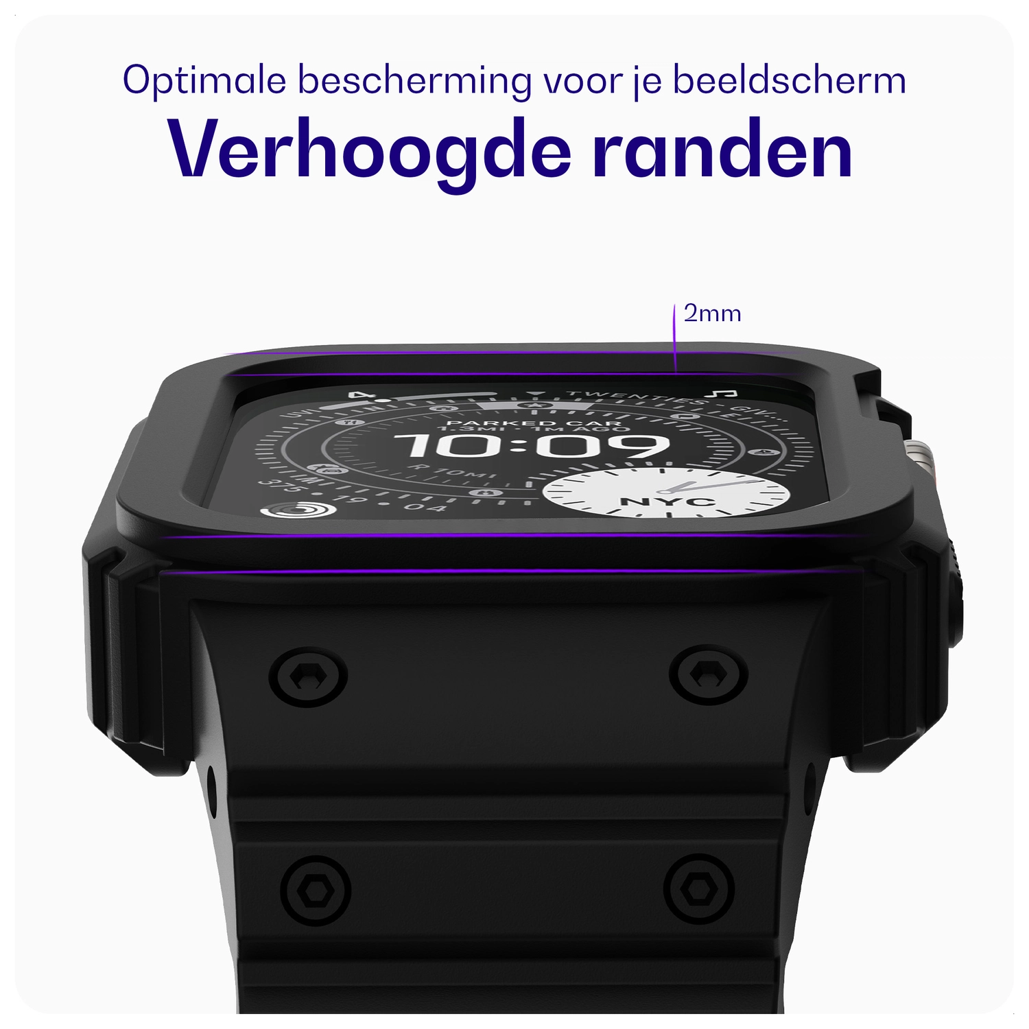 Buddi Forge - Apple Watch 49MM - Bandje & Hoesje Zwart afbeelding 2