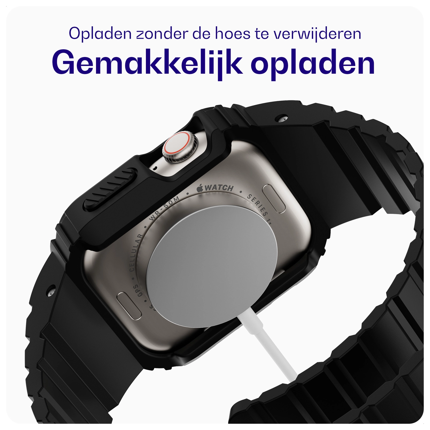 Buddi Forge - Apple Watch 49MM - Bandje & Hoesje Zwart afbeelding 4
