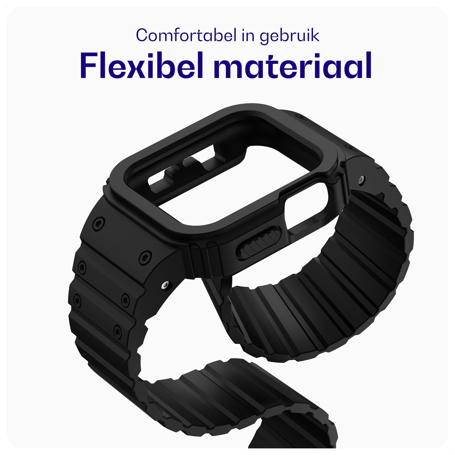 Buddi Forge - Apple Watch 49MM - Bandje & Hoesje Zwart afbeelding 6