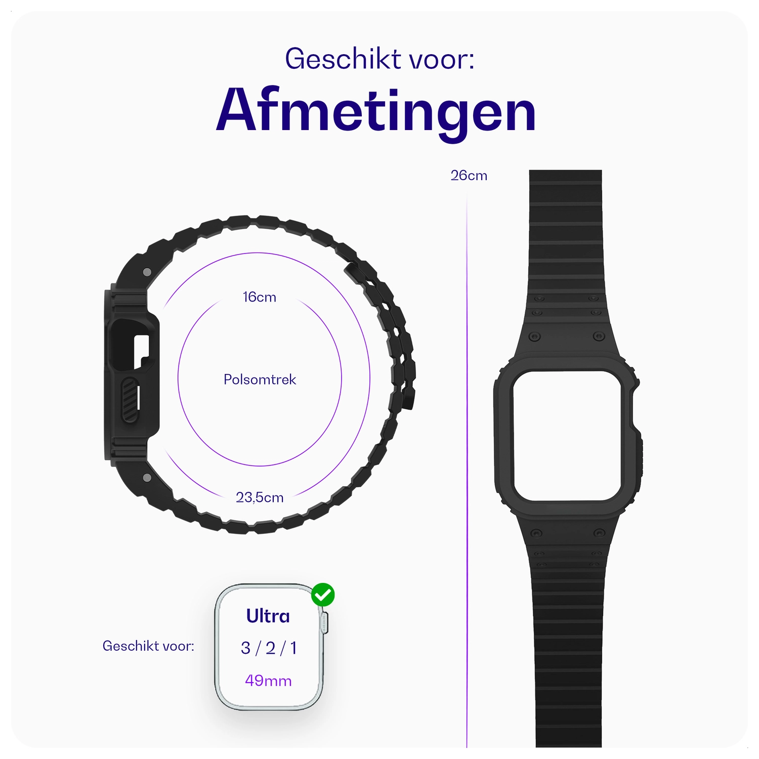 Buddi Forge - Apple Watch 49MM - Bandje & Hoesje Zwart afbeelding 7