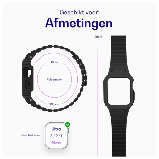 Buddi Forge - Apple Watch 49MM - Bandje & Hoesje Zwart afbeelding 7