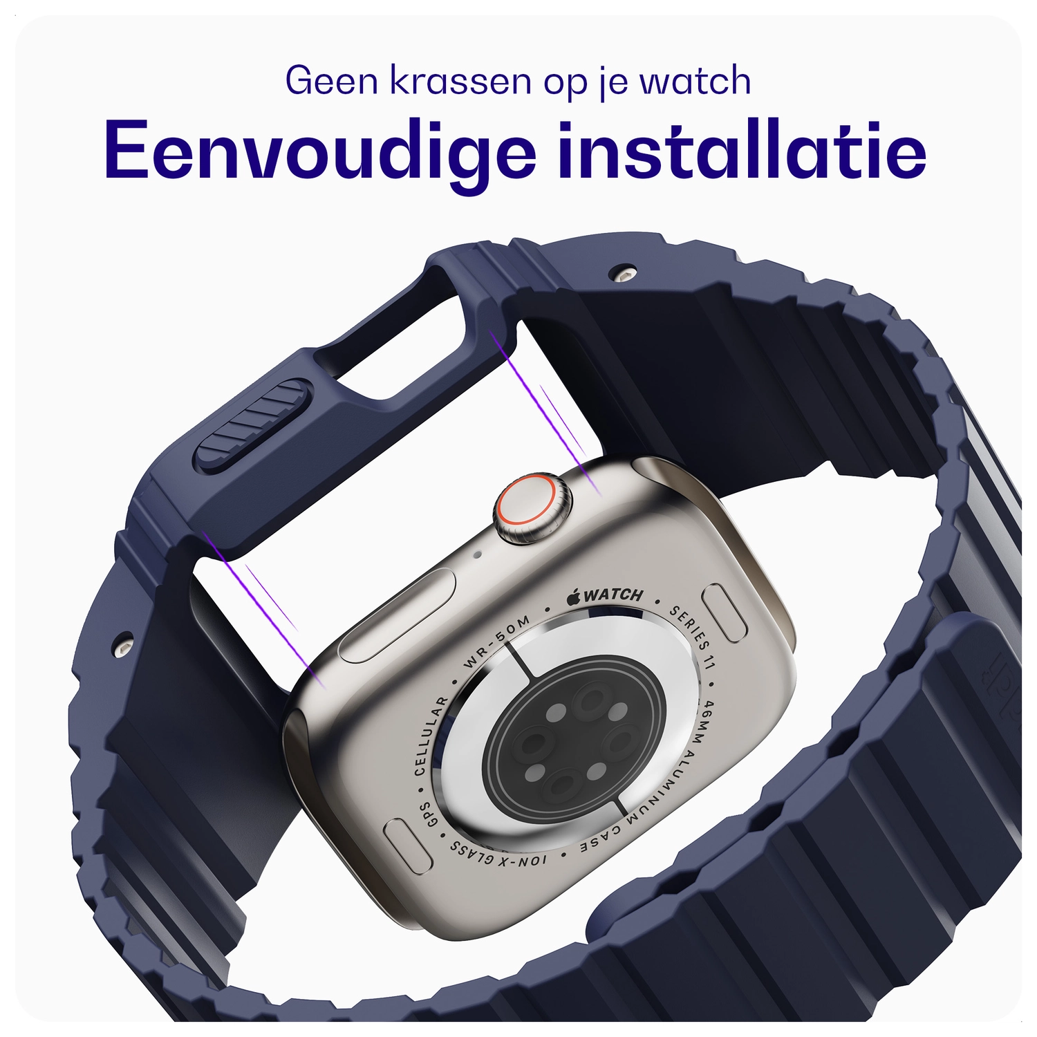 Buddi Forge - Apple Watch 49MM - Bandje & Hoesje Blauw afbeelding 5