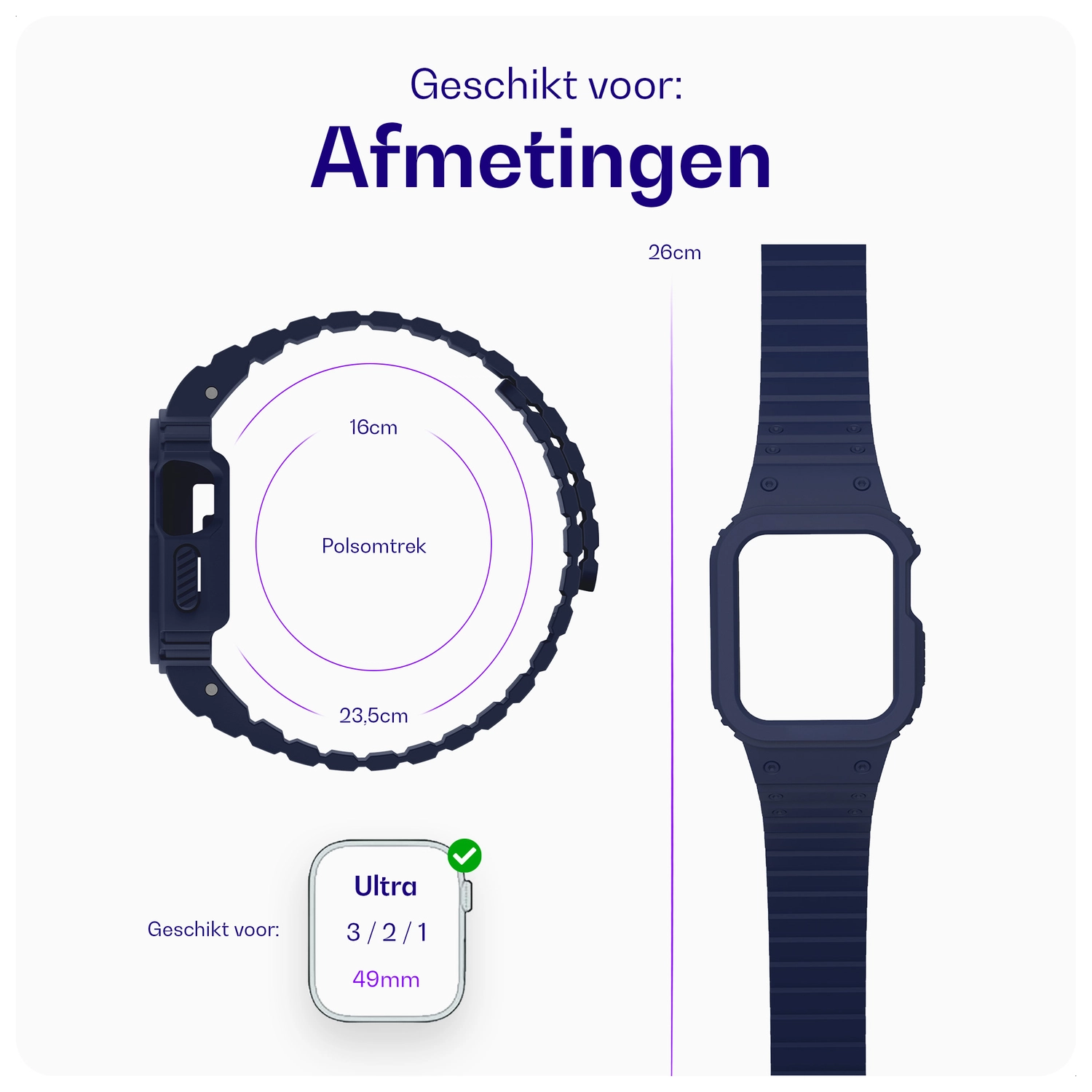 Buddi Forge - Apple Watch 49MM - Bandje & Hoesje Blauw afbeelding 7