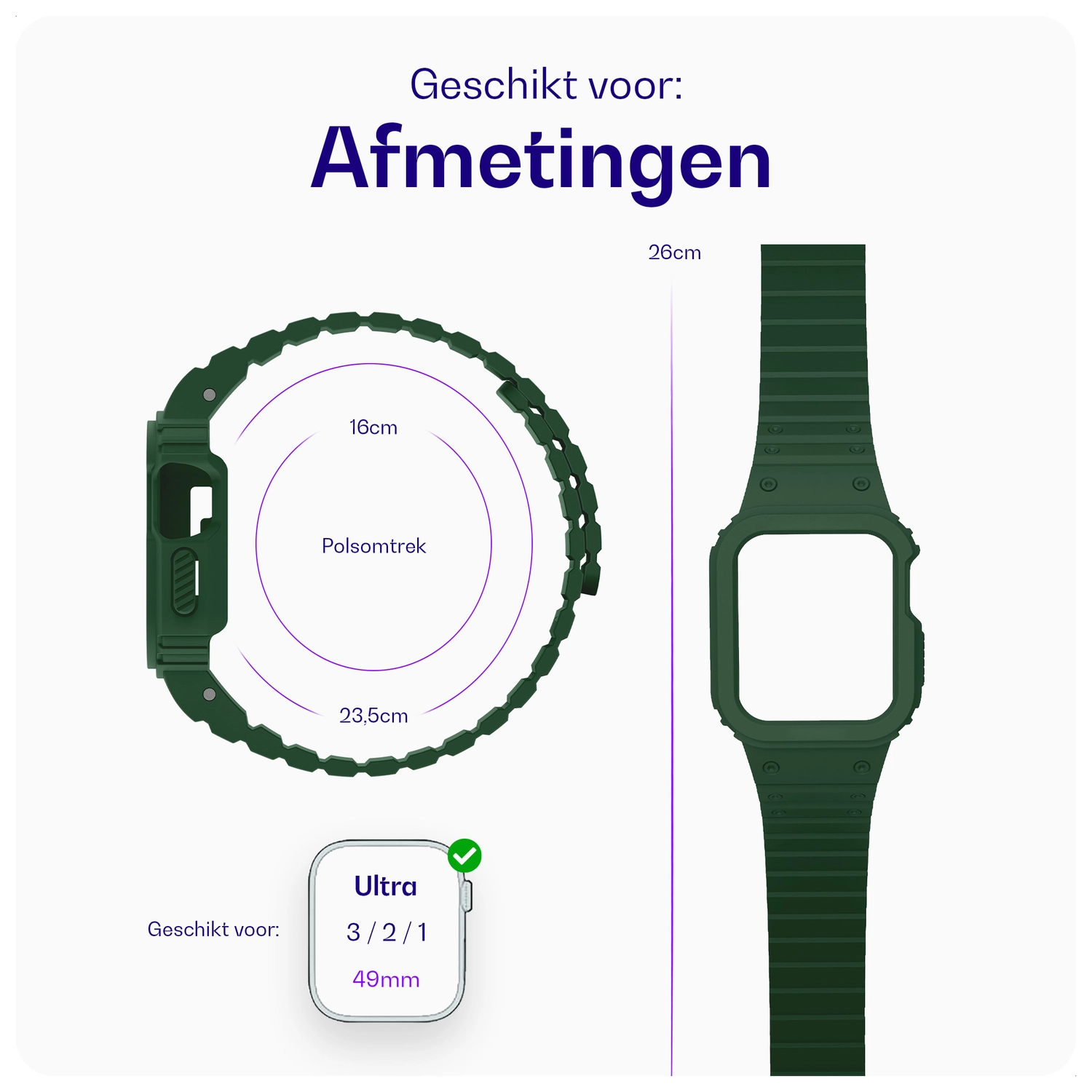 Buddi Forge - Apple Watch 49MM - Bandje & Hoesje Groen afbeelding 7