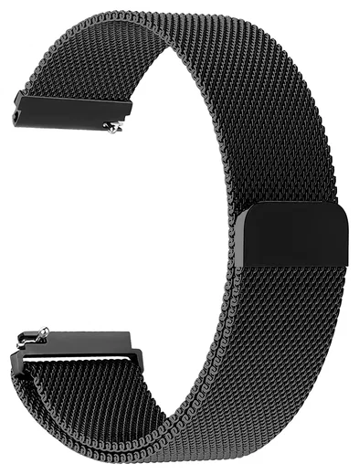 SBG Universeel Smartwatch / Horloge Bandje - Milanees - 20MM - Zwart afbeelding 7
