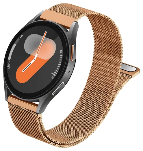 SBG Universeel Smartwatch / Horloge Bandje - Milanees - 20MM - Roze Goud afbeelding 8
