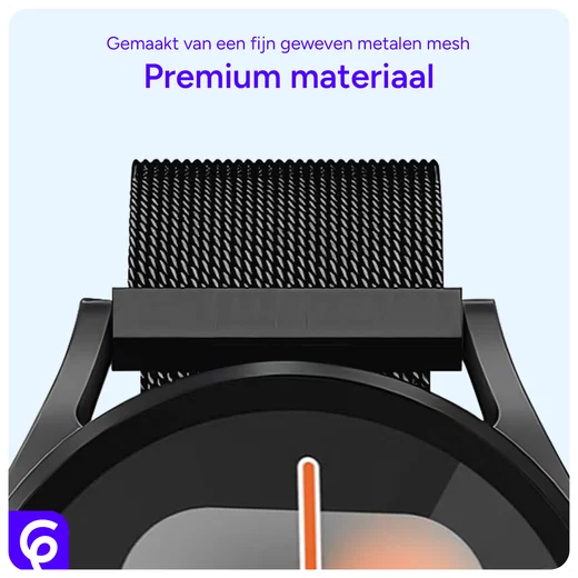 SBG Universeel Smartwatch / Horloge Bandje - Milanees - 22MM - Zwart afbeelding 3