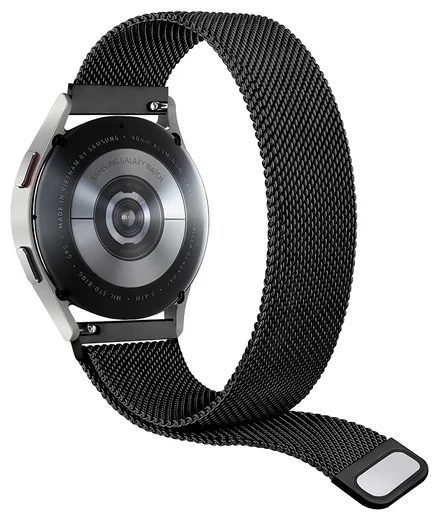 SBG Universeel Smartwatch / Horloge Bandje - Milanees - 22MM - Zwart afbeelding 9