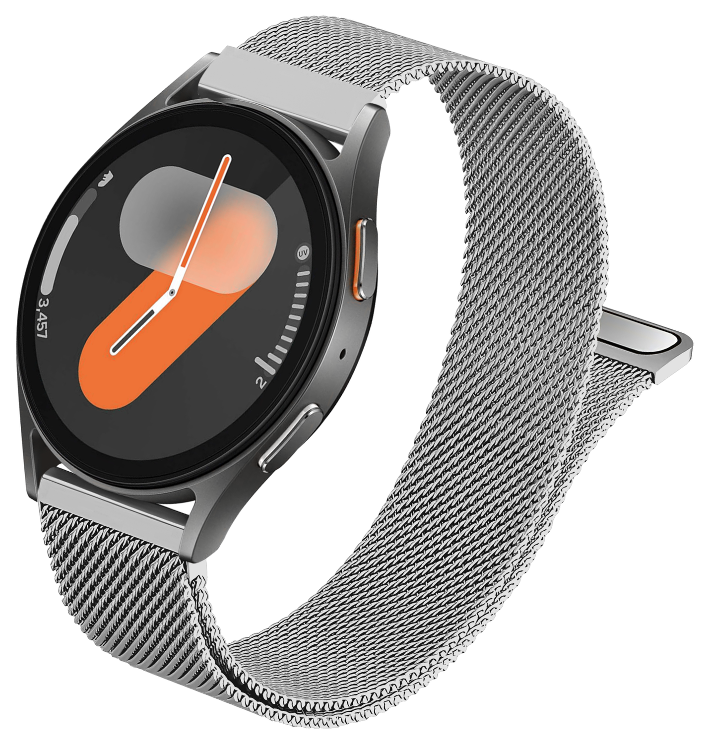 SBG Universeel Smartwatch / Horloge Bandje - Milanees - 22MM - Zilver afbeelding 8