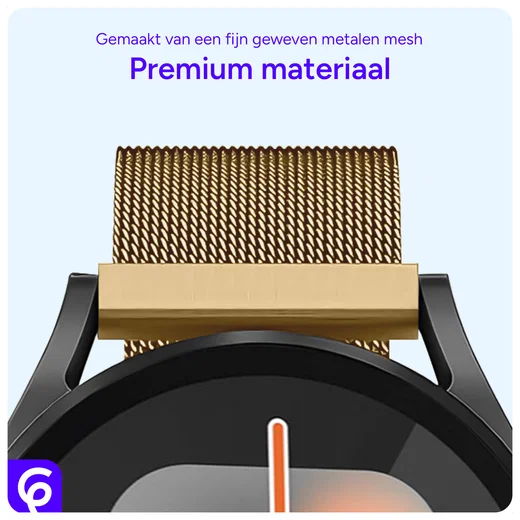 SBG Universeel Smartwatch / Horloge Bandje - Milanees - 22MM - Goud afbeelding 3