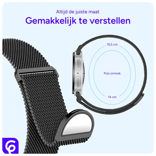 SBG Milanees - Samsung Galaxy Watch 8 Bandje - Zwart afbeelding 3
