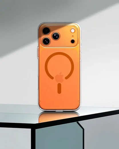 Spigen Ultra Hybrid MagFit iPhone 17 Pro Max Hoesje MagSafe Transparant Oranje afbeelding 8