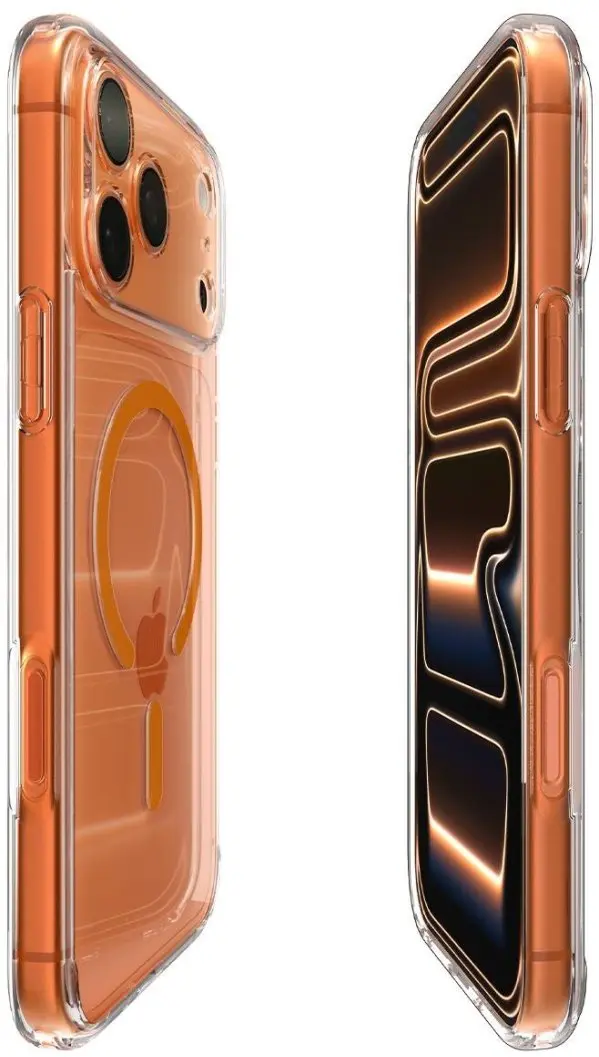 Spigen Ultra Hybrid MagFit iPhone 17 Pro Max Hoesje MagSafe Transparant Oranje afbeelding 6