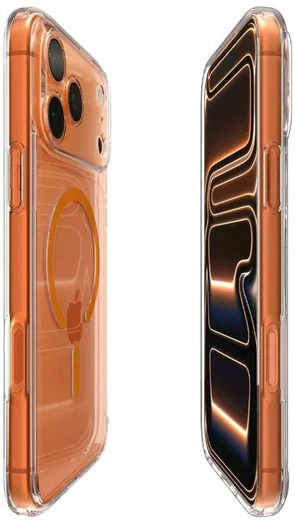 Spigen Ultra Hybrid MagFit iPhone 17 Pro Max Hoesje MagSafe Transparant Oranje afbeelding 6