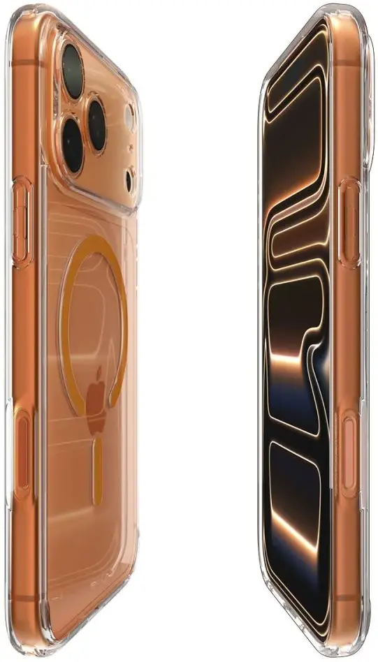 Spigen Ultra Hybrid MagFit Apple iPhone 17 Pro Hoesje MagSafe Transparant Oranje afbeelding 2