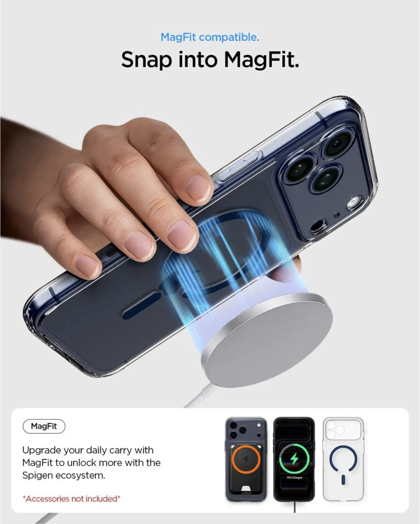 Spigen Ultra Hybrid MagFit iPhone 17 Pro Max Hoesje MagSafe Transparant Blauw afbeelding 10