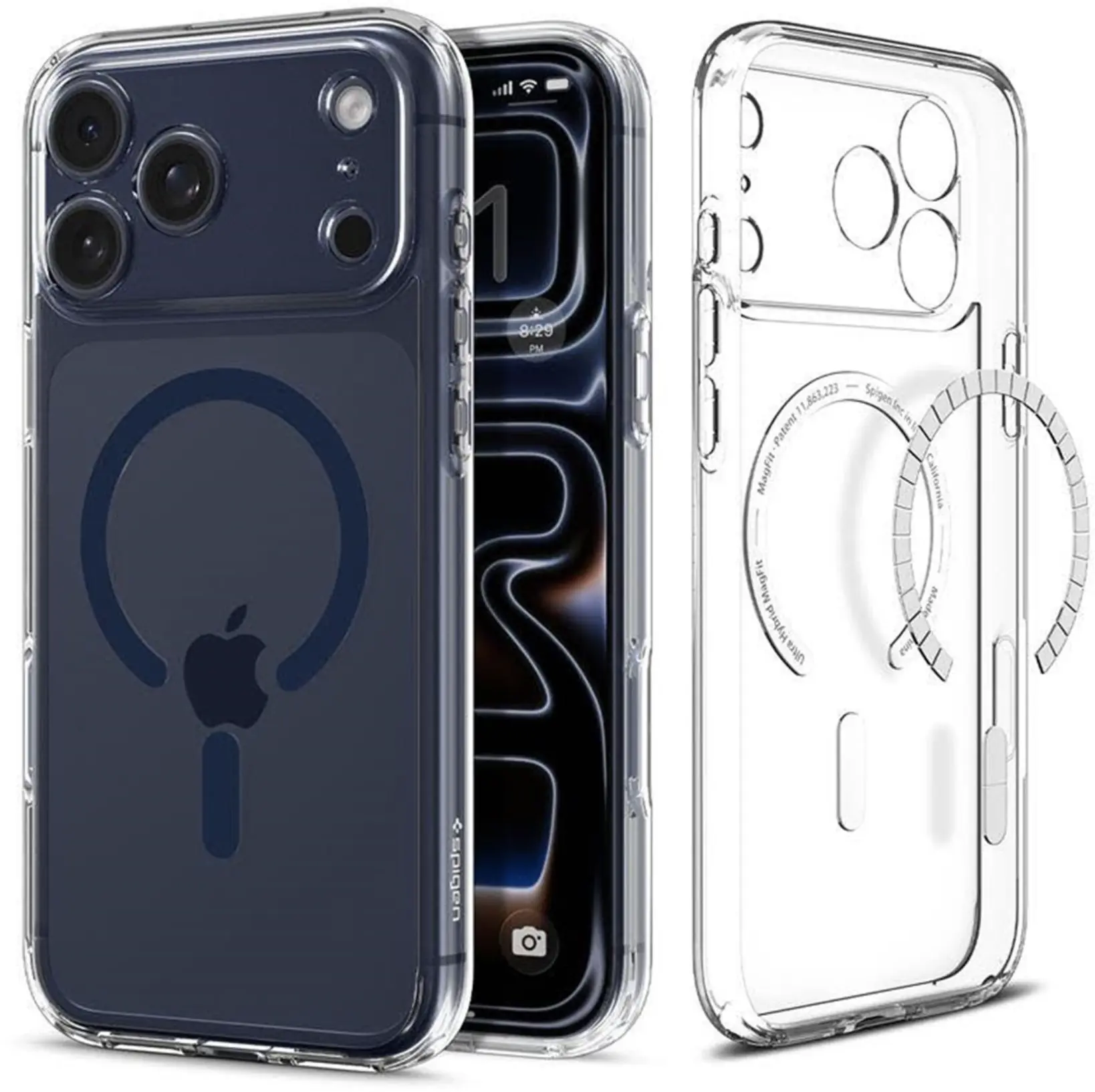 Spigen Ultra Hybrid MagFit iPhone 17 Pro Max Hoesje MagSafe Transparant Blauw afbeelding 1