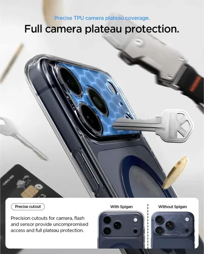 Spigen Ultra Hybrid MagFit iPhone 17 Pro Max Hoesje MagSafe Transparant Blauw afbeelding 7