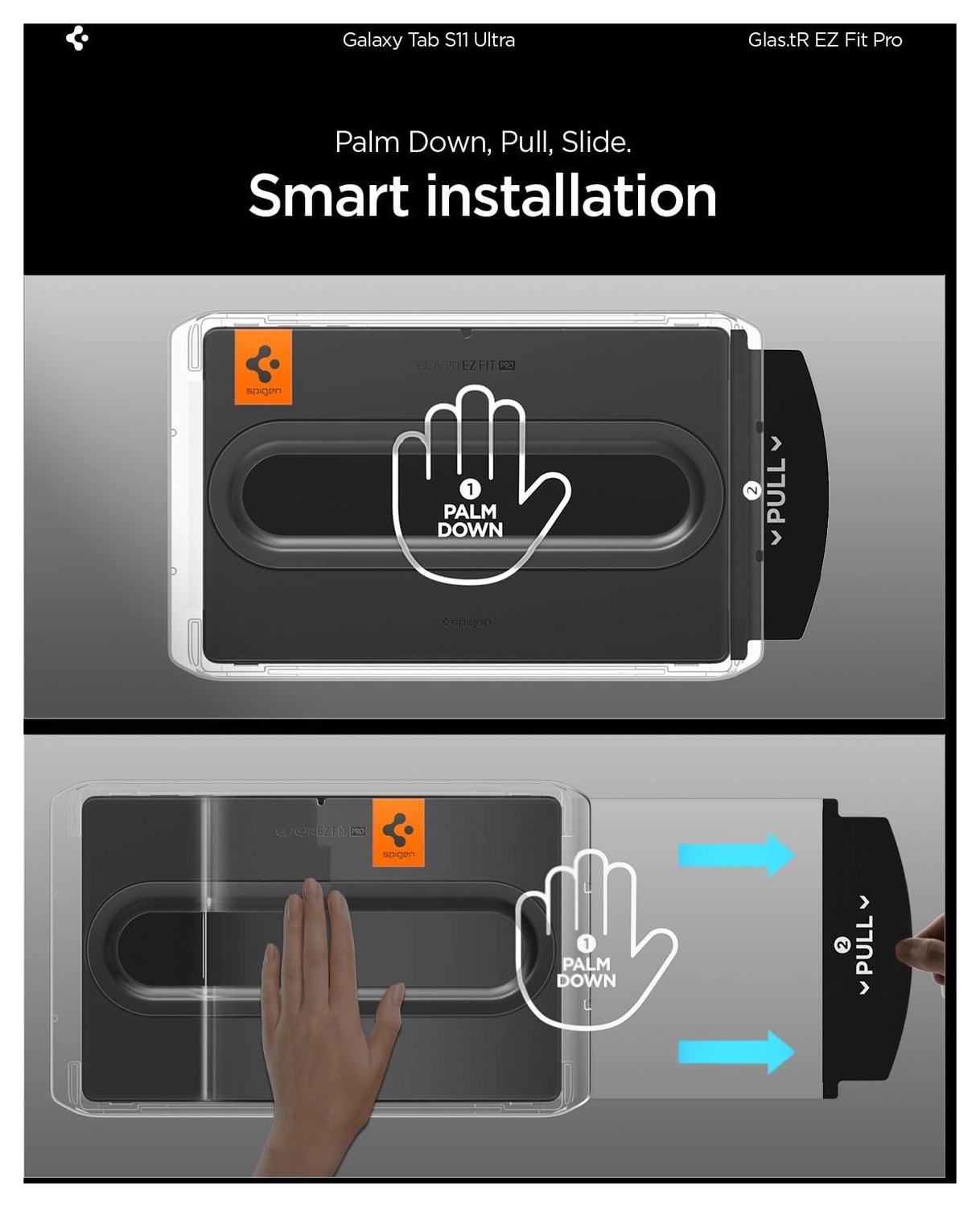 Spigen EZ Fit GLAS.tR Samsung Galaxy Tab S11 Ultra Screen Protector 1-Pack afbeelding 3