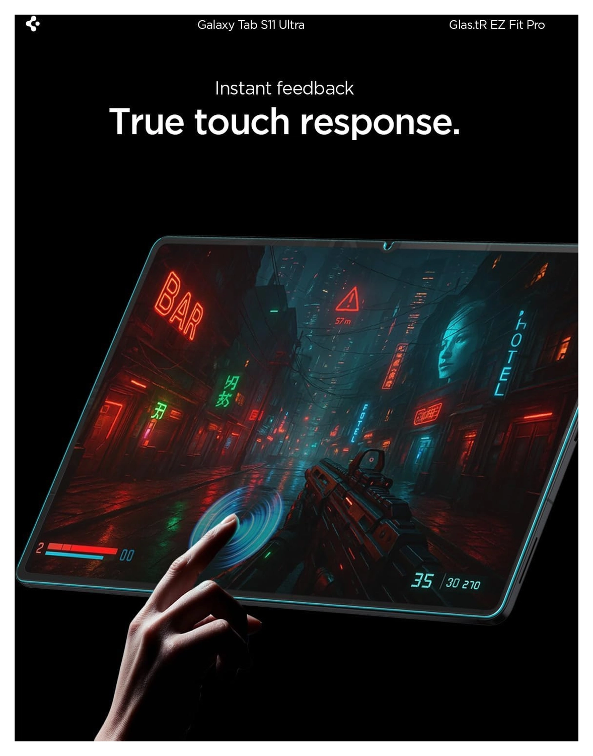 Spigen EZ Fit GLAS.tR Samsung Galaxy Tab S11 Ultra Screen Protector 1-Pack afbeelding 4